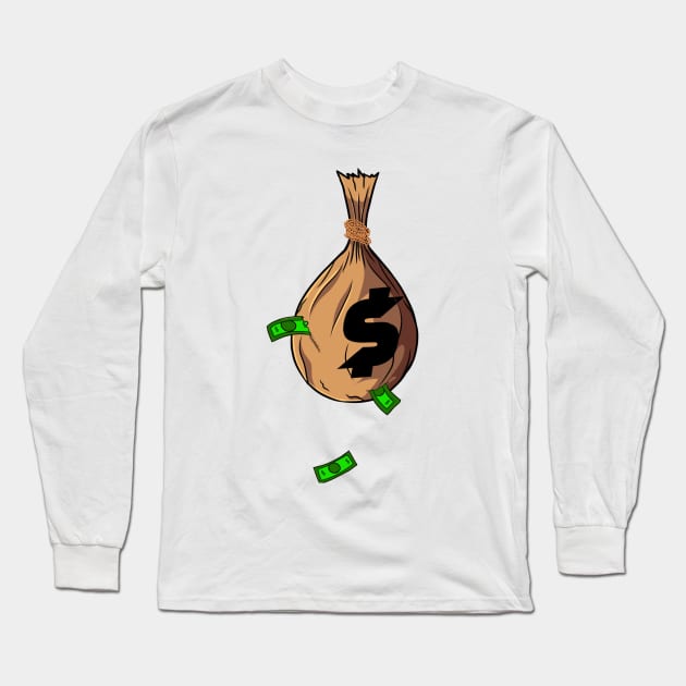 Money Bag 💰 Long Sleeve T-Shirt by CazzyToon